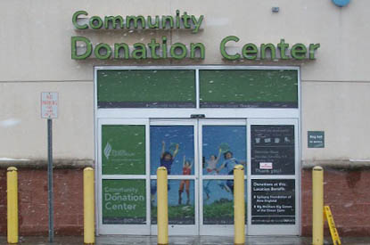 Community Donation Center drop off area.