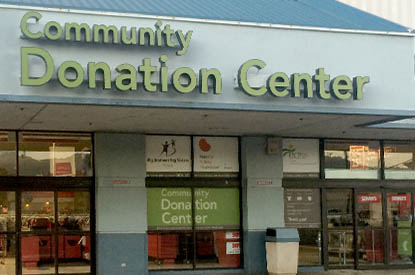 Community Donation Center drop off area.