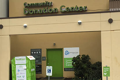 Community Donation Center drop off area.