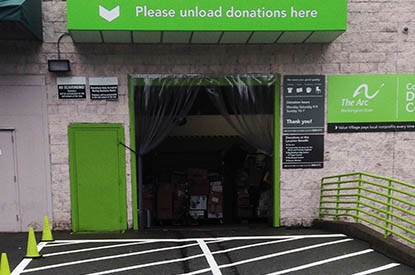 Community Donation Center drop off area.