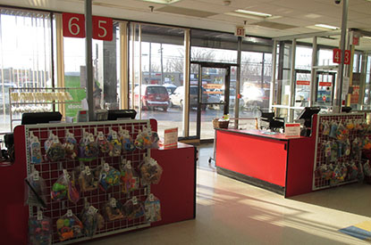 Cash registers at the front of the store.