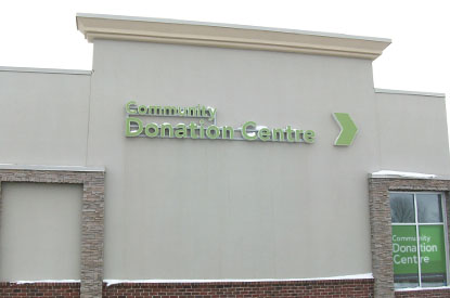 Exterior of Community Donation Centre.