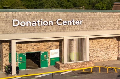 Community Donation Centre sign.