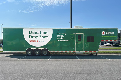 Donation Drop Shop trailer